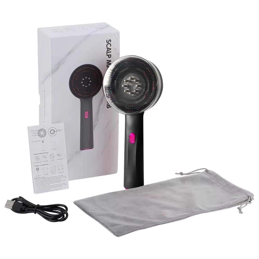 3 Modes Electric Multifunctional Infrared Therapy Comb Promote Hair Growth Massage of Hair Follicles Essence Oil Applicator